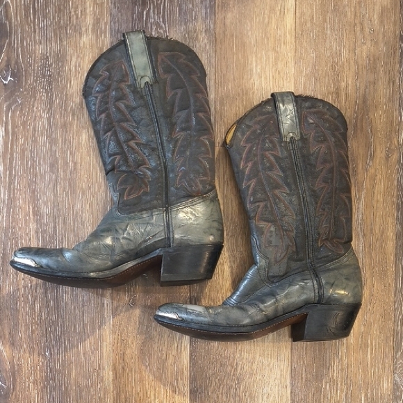 Durango Charcoal Leather Cowboy Boots - Picture 5 of 6